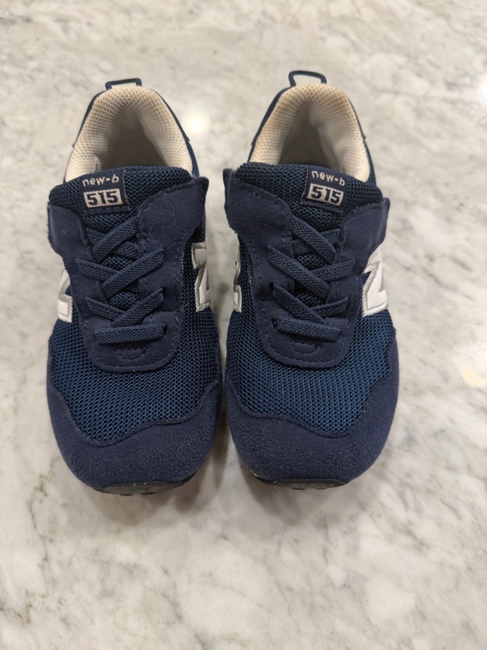 New Balance Kids Navy and White 515 Sneakers